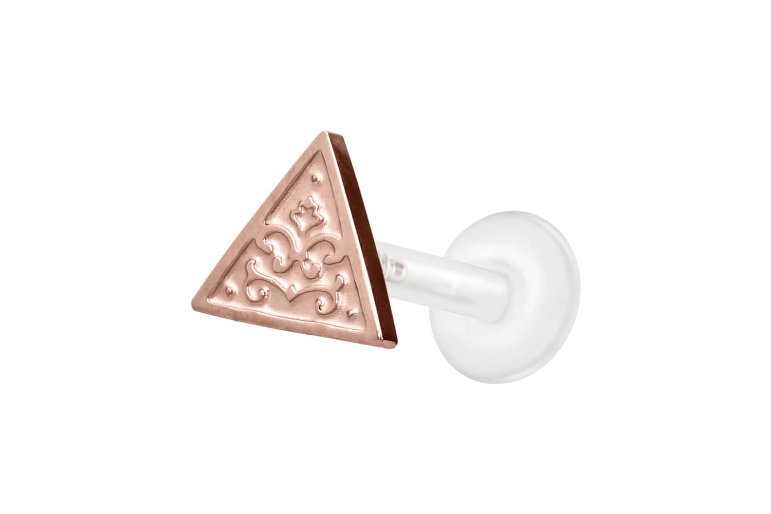 PTFE Labret Piercing mit Innengewinde + Titan-Aufsatz DREIECK